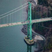 Lions Gate Bridge Aerial Photography Poster