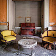 Living Room In Decay With Piano Poster