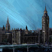 London Landscape Painting Poster