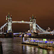 London Tower Bridge At Night Poster