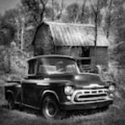 Love That Black And White 1957 Chevy Truck Poster