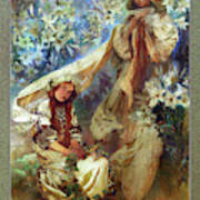 Madonna Of The Lilies By Alphonse Mucha Poster