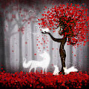 Magical Heart Tree Forest For Spirit Animals Poster