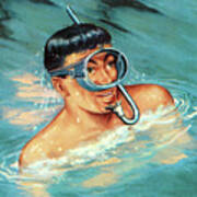 Man Snorkeling Poster