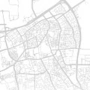Manama City Map Black And White Street Series Poster