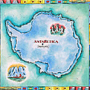 Map Of Antarctica Poster