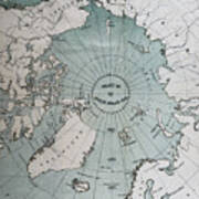 Map Showing The North Polar Sea Poster