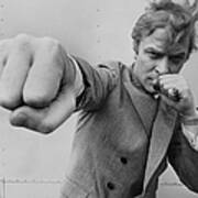 Michael Caine Throwing A Punch Poster