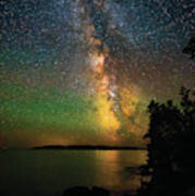 Milky Way And Northern Lights Over Isle Royale Poster