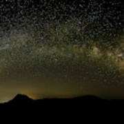 Milky Way Arch Panorama Over Tianping Mountain And Ridge-line Poster