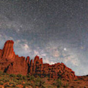 Milky Way Over Fisher Towers Poster