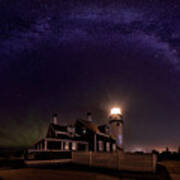 Milky Way Over The Highland Lighthouse Poster