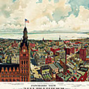 Milwaukee Wisconsin From City Hall Tower 1898 Poster