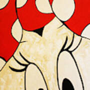 Minnie Mouse Face, Acrylic Painting By Kathleen Artist Poster