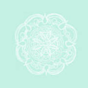 Mint Romantic Mandala #2 #drawing #decor #art Poster
