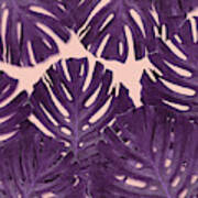 Monstera Leaf Pattern - Tropical Leaf Pattern - Purple - Tropical, Botanical - Modern, Minimal Decor Poster
