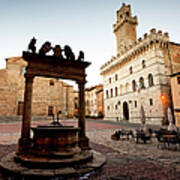 Montepulciano Square With Well And Town Poster