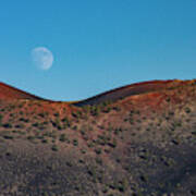 Moonrise Over Sunset Crater Poster