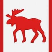 Moose Emblem On Canadian Flag Poster