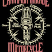 Motorcycle Champion Garage Poster