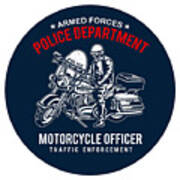 Motorcycle Police Poster