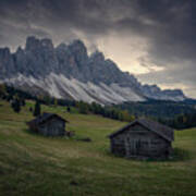Mountain Huts In The Dolomites Poster