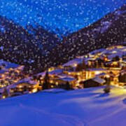 Mountains Ski Resort Solden Austria - Poster