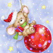 Mouse On Bauble Poster
