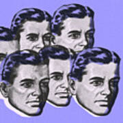 Multiple Faces Of A Man Poster
