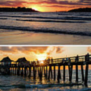 New England Meets Florida Good Harbor Beach Naples Pier Golden Sun Poster