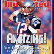 New England Patriots Qb Tom Brady, Super Bowl Xxxvi Sports Illustrated Cover Poster