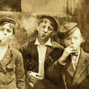 Newspaper Boys Smoking Poster