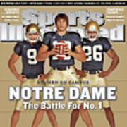 Notre Dame Qb Brady Quinn, Travis Thomas, And Tom Zbikowski Sports Illustrated Cover Poster