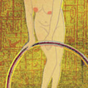Nude Woman With Hula Hoop Poster