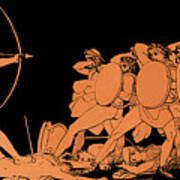 Odysseus Killing The Suitors Of His Wife Penelope On The Island Of Ithaca Poster