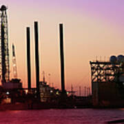 Off Shore Drilling Rig  Dry Docks For Poster