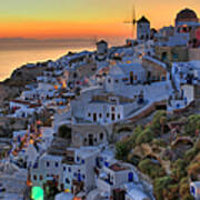 Oia Santorini, Greece Sunset Poster