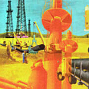 Oil Drilling And Production Poster