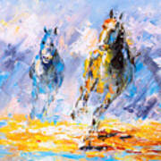 Oil Painting - Running Horse Poster