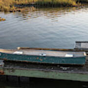 Old Canoe On Dock In Shem Creek Poster