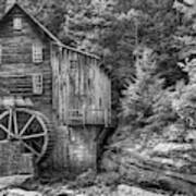 Old Glade Creek Mill Monochrome Poster