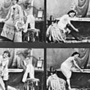 Old Postcards Showing Lady Undressing Poster