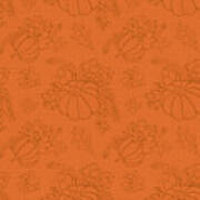Orange Tonal Succulent Pumpkin Pattern By Jen Montgomery Poster