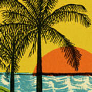 Palm Trees And Beach Poster