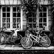 Paris At Night Bicycles Poster