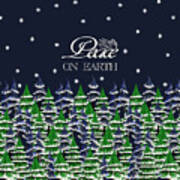 Peace On Earth Christmas Trees Poster