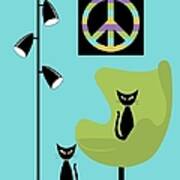 Peace Symbol Green Chair Poster