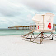 Pensacola Beach Pier And Lifeguard Tower 4 Photo Poster