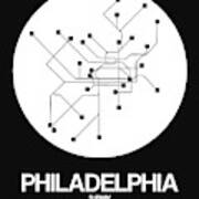 Philadelphia White Subway Map Poster
