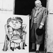 Picasso With Painting, 1951 Poster